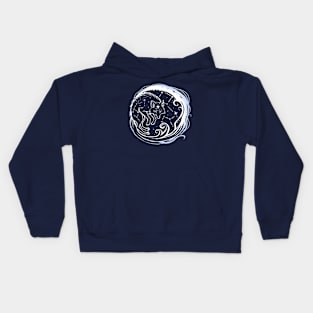 Wolf  of stars and moon Kids Hoodie